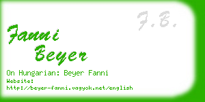 fanni beyer business card